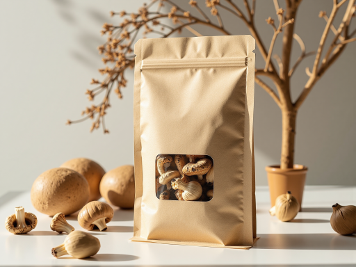 精美包装的混合坚果,包含核桃、杏仁、腰果等,摆放在木质桌面上